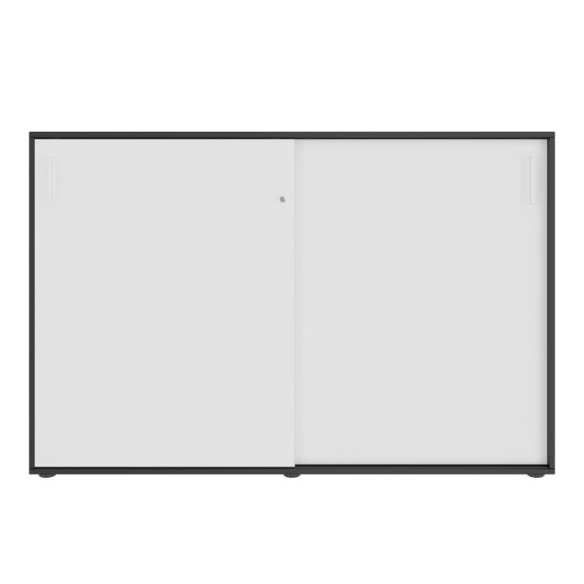 NOVA Schiebetürenschrank | 3 OH, 1640 x 1085 mm, Anthrazit / Weiß