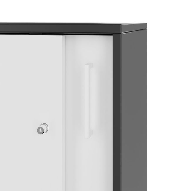 NOVA Schiebetürenschrank | 3 OH, 1640 x 1085 mm, Anthrazit / Weiß