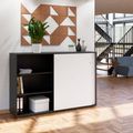 NOVA Armoire de porte coulissante | 3 oh, 1640 x 1085 mm, anthracite / blanc - 1 Thumbnail Image