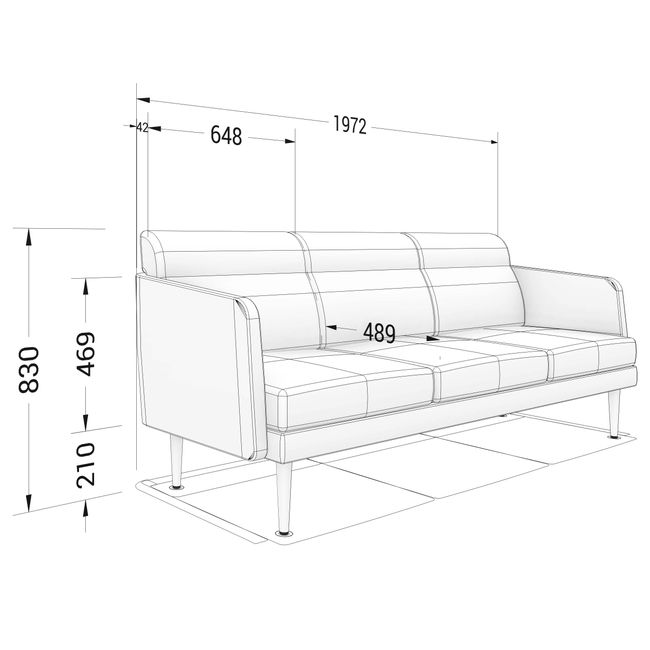 ARCIPELAGO Sofa | 3-Sitzer, Bezugsstoffe BERTA / SYNERGY
