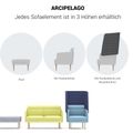 ARCIPELAGO Sofa | 3-Sitzer, hohe Rückenlehne, Bezugsstoffe BERTA / SYNERGY