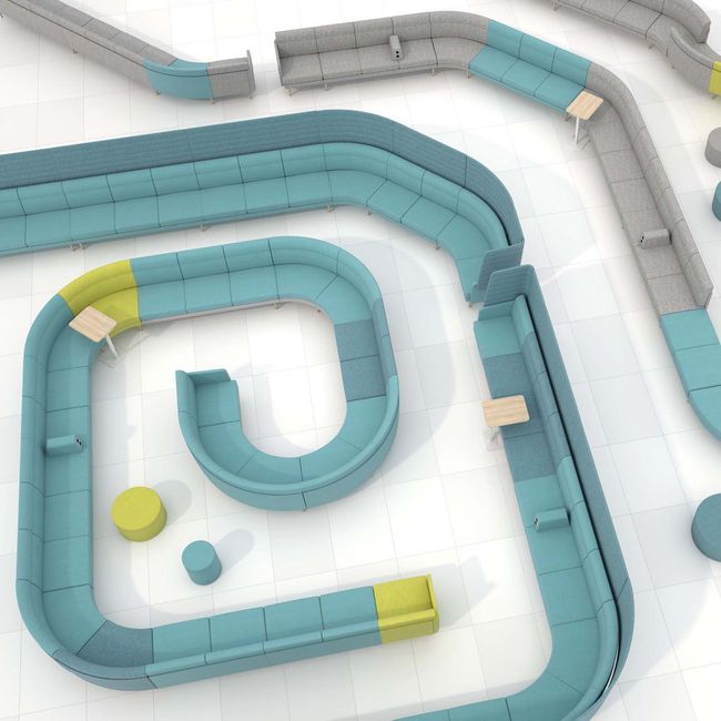 ARCIPELAGO Sofa | 10-Sitzer, curved, Bezugsstoffe BERTA / SYNERGY