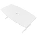 T-EASY Konferenztisch | 2400 x 1200 mm (6 - 10 Personen), Bootsform, elektrifiziert, Weiß