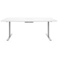 T-EASY Konferenztisch | 2400 x 1200 mm (6 - 10 Personen), Bootsform, elektrifiziert, Weiß - 3 Thumbnail Image