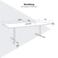 T-EASY Konferenztisch | 2400 x 1200 mm (6 - 10 Personen), Bootsform, elektrifiziert, Nussbaum - 8 Thumbnail Image