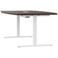 T-EASY Konferenztisch | 2400 x 1200 mm (6 - 10 Personen), Bootsform, elektrifiziert, Nussbaum - 2 Thumbnail Image