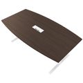 T-EASY Konferenztisch | 2400 x 1200 mm (6 - 10 Personen), Bootsform, elektrifiziert, Nussbaum - 4 Thumbnail Image