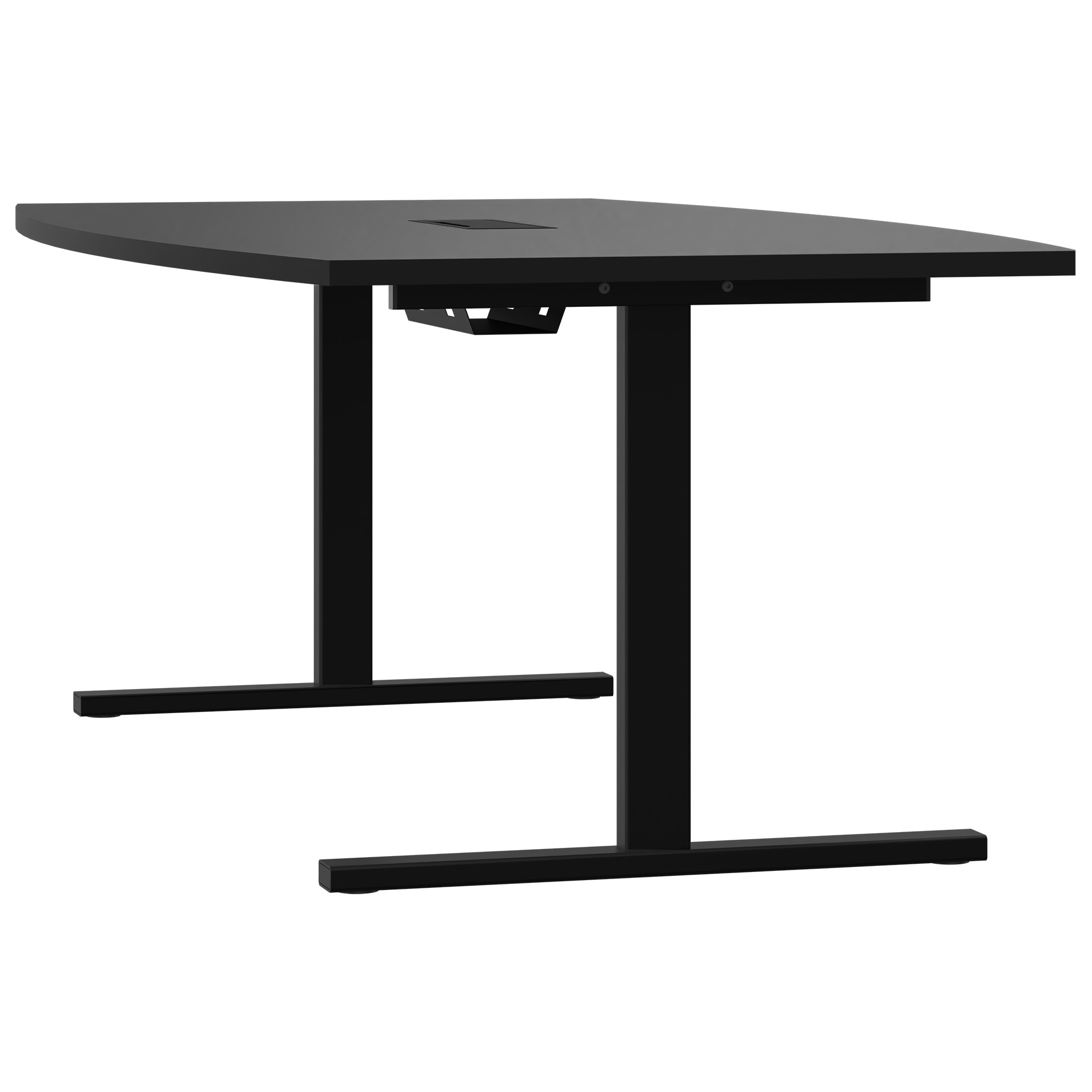 T-EASY Tableau de conférence | 2400 x 1200 mm (6 - 10 personnes), forme de bateau, électrifié, anthracite - 2 Main Image