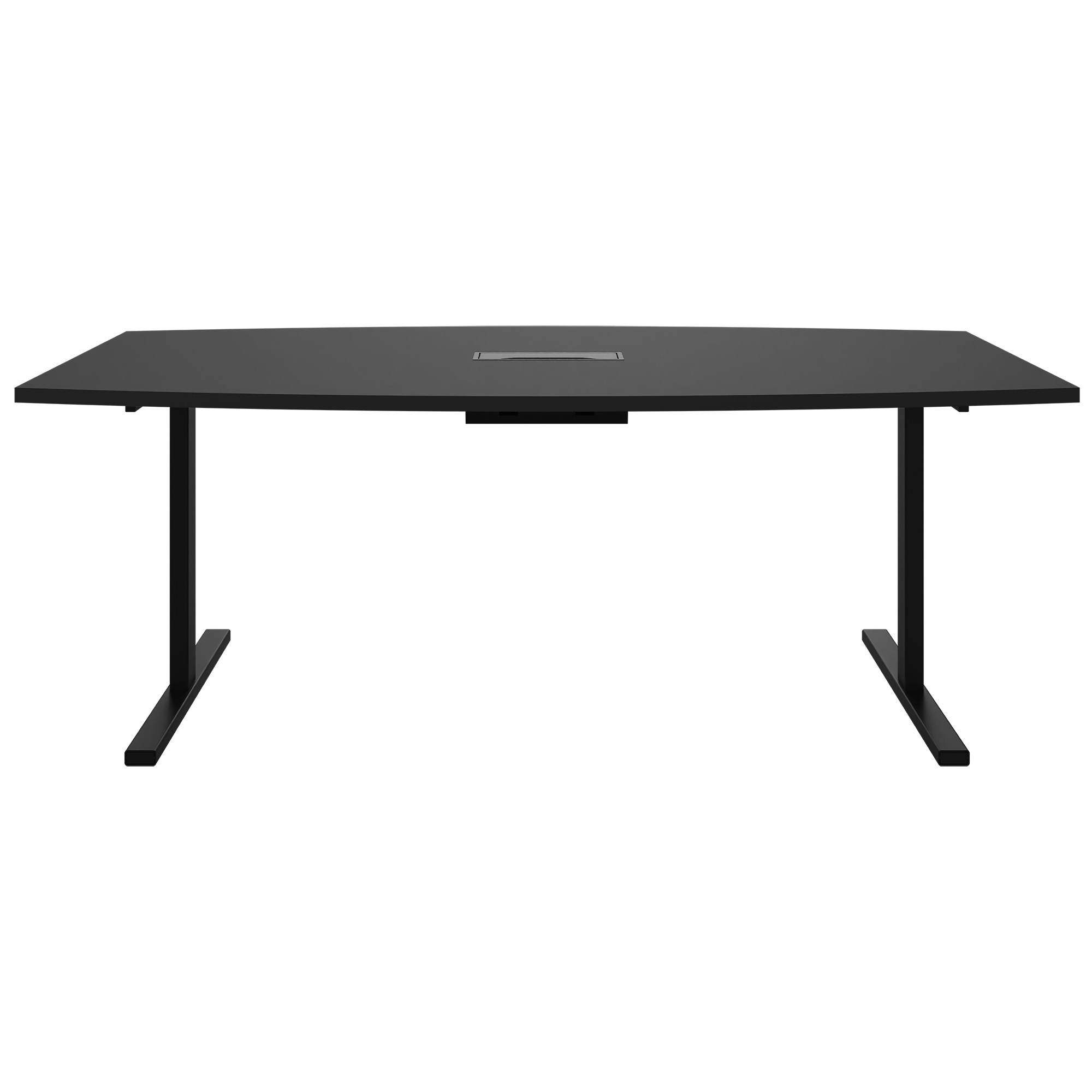 T-EASY Tableau de conférence | 2400 x 1200 mm (6 - 10 personnes), forme de bateau, électrifié, anthracite - 3 Main Image