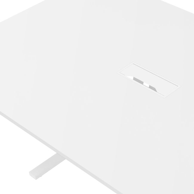 T-EASY Konferenztisch | 2400 x 1200 mm (10 - 12 Personen), elektrifiziert, Weiß