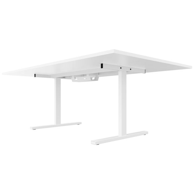 T-EASY Konferenztisch | 2400 x 1200 mm (10 - 12 Personen), elektrifiziert, Weiß