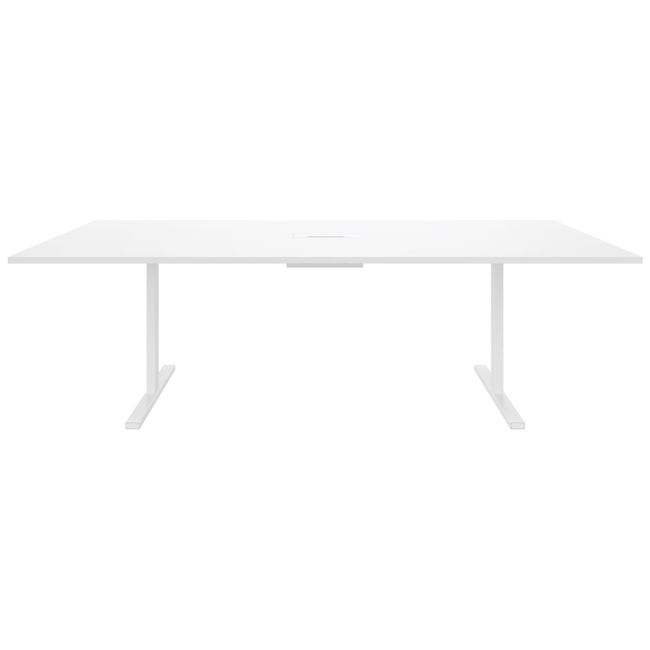 T-EASY Konferenztisch | 2400 x 1200 mm (10 - 12 Personen), elektrifiziert, Weiß