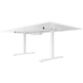 T-EASY Konferenztisch | 2400 x 1200 mm (10 - 12 Personen), elektrifiziert, Weiß