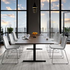 T-EASY Konferenztisch | 2400 x 1200 mm (10 - 12 Personen), elektrifiziert, Nussbaum