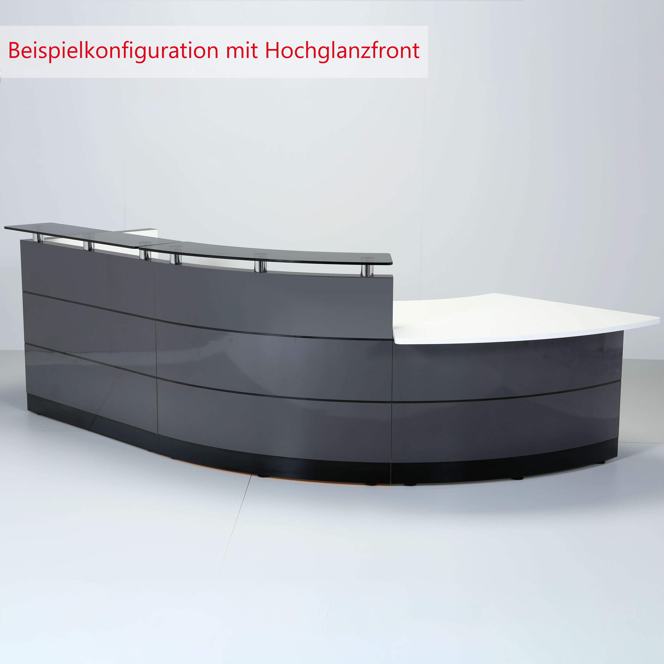 eMel - VALENCIA reception desk | Round, 2387 x 1168 mm - 11 Main Image