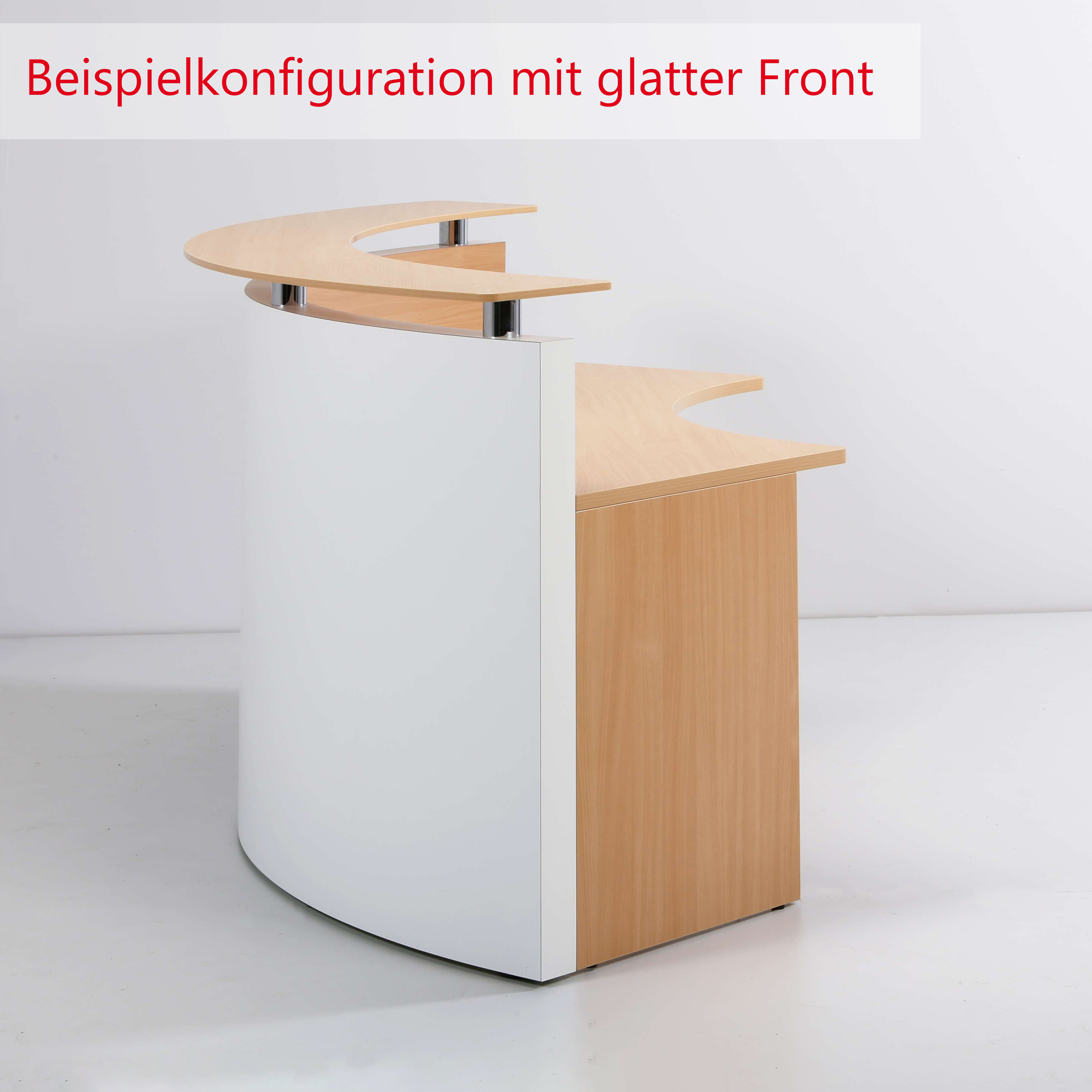 eMel - VALENCIA reception desk | Round, 2387 x 1168 mm - 7 Main Image