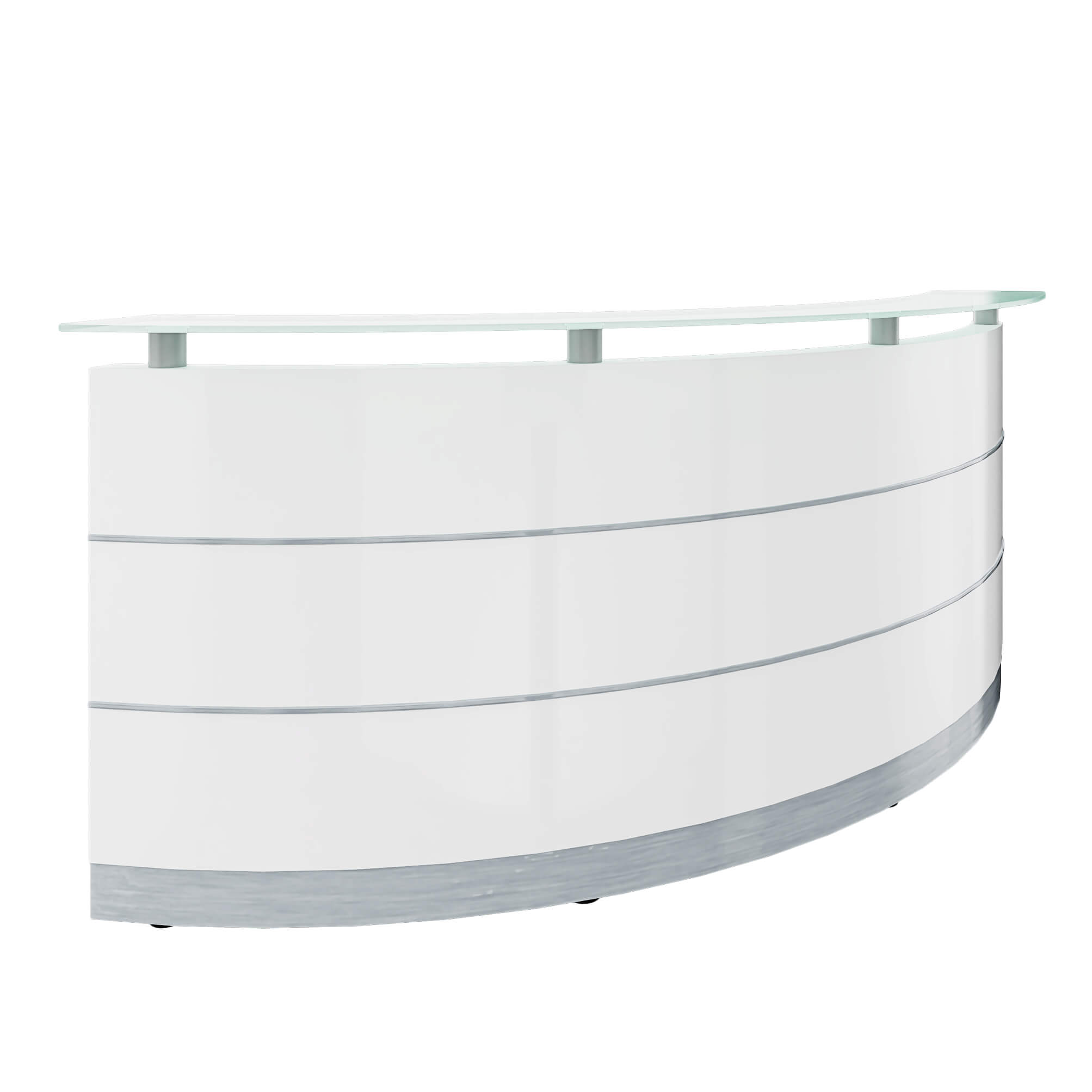 eMel - VALENCIA reception desk | Round, 2387 x 1168 mm - 1 Main Image