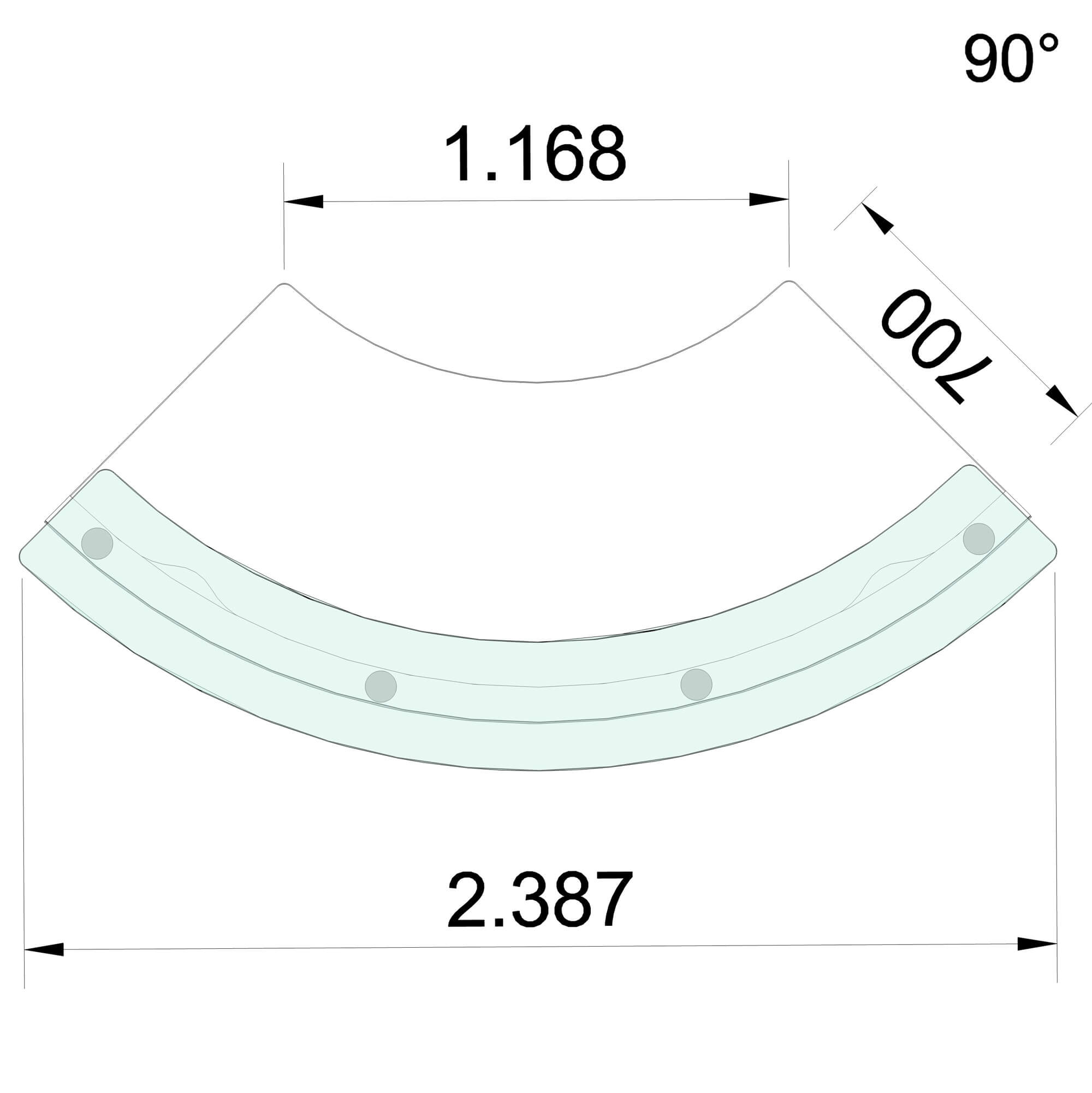 eMel - VALENCIA reception desk | Round, 2387 x 1168 mm - 4 Main Image