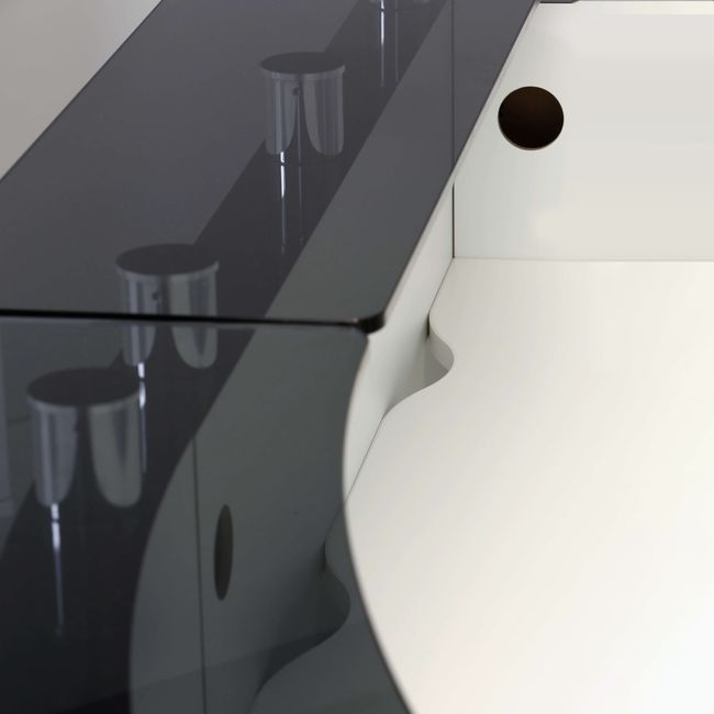 eMel - VALENCIA Empfangstheke | Rund, 2387 x 1168 mm 