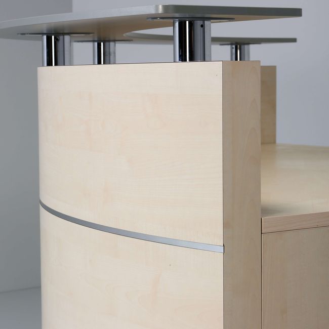 eMel - VALENCIA Empfangstheke | Rund, 2387 x 1168 mm 