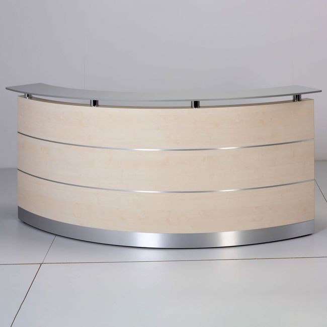 eMel - VALENCIA Empfangstheke | Rund, 2387 x 1168 mm 