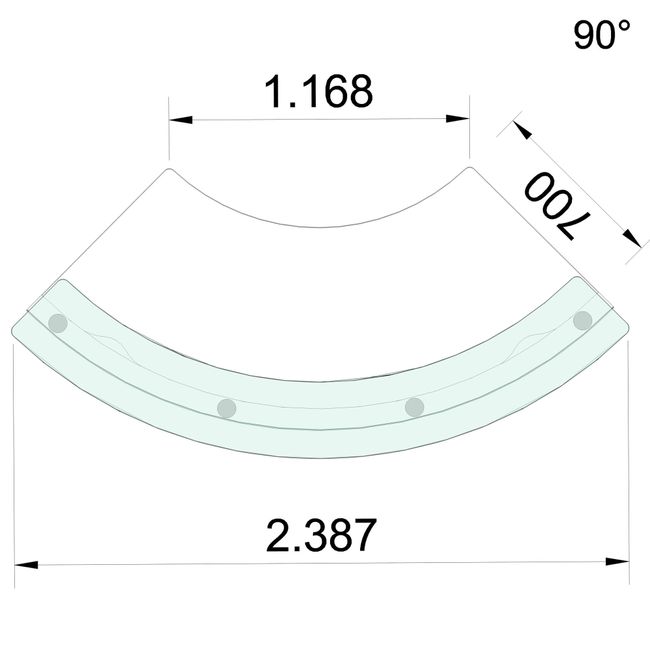 eMel - VALENCIA Empfangstheke | Rund, 2387 x 1168 mm 