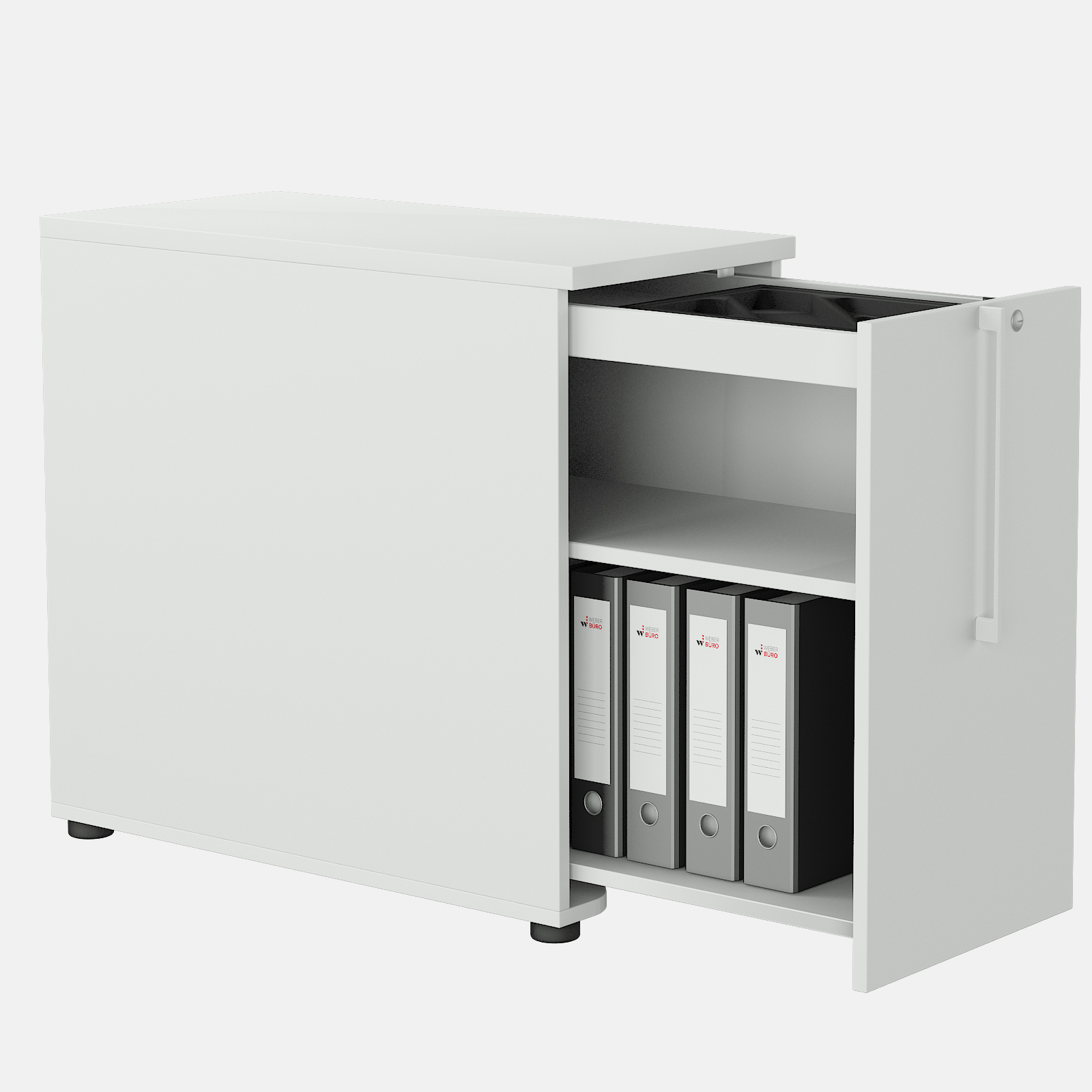 NOVA Angle combination | With pharmacist cabinet, angle left, 2200 x 1200 mm, white - 4 Main Image