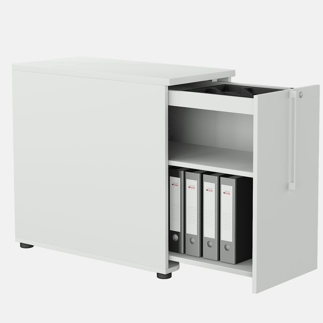 NOVA Winkelkombination | Mit Apothekerschrank, Winkel links, 2200 x 1200 mm, Weiß