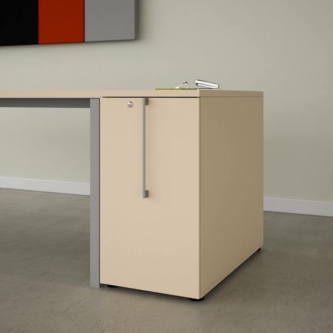 NOVA Winkelkombination | Mit Apothekerschrank, Winkel links, 2200 x 1200 mm, Ahorn