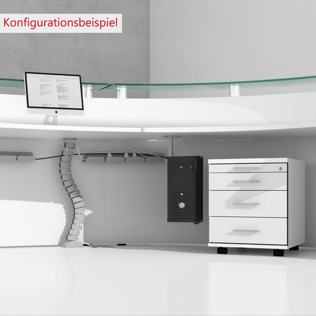 eMel - CADIZ Empfangstheke | Rund, LED-Beleuchtung, 2370 x 1702 mm  eMel - CADIZ Empfangstheke | Rund, LED-Beleuchtung, 2370 x 1702 mm