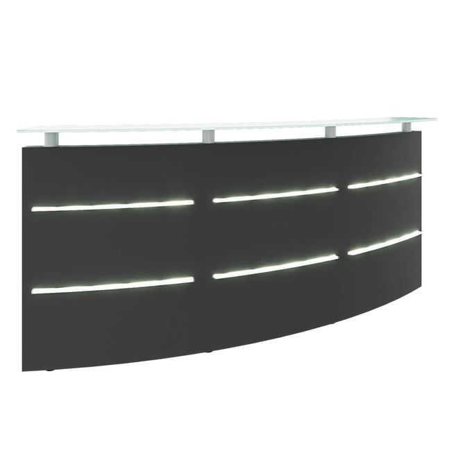eMel - CADIZ Empfangstheke | Rund, LED-Beleuchtung, 2370 x 1702 mm  eMel - CADIZ Empfangstheke | Rund, LED-Beleuchtung, 2370 x 1702 mm