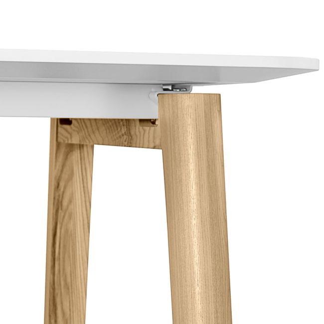 NOVA WOOD Schreibtisch | 1400 - 1800 mm, Massivholz-Gestell, HPL/HPL FENIX