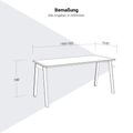 NOVA WOOD Schreibtisch | 1400 - 1800 mm, Massivholz-Gestell, HPL/HPL FENIX - 11 Thumbnail Image
