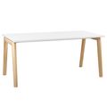 NOVA WOOD Schreibtisch | Massivholz-Gestell, 1800 x 800 mm, Weiß