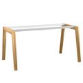 NOVA WOOD Schreibtisch | Massivholz-Gestell, 1800 x 800 mm, Weiß