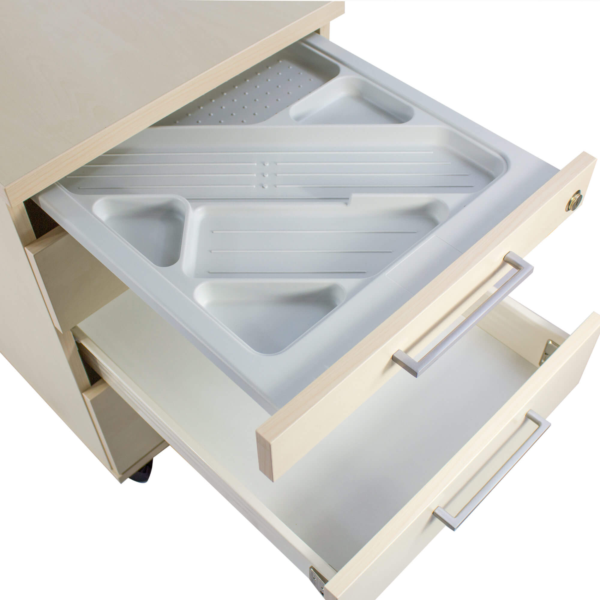 NOVA Combinazione angolare | Con contenitore roll, angolo a destra, 1800 x 2000 mm, acero - 5 Main Image
