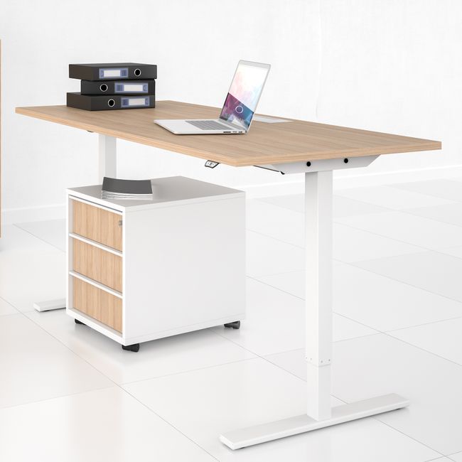 NOVA Rollcontainer | 3 Schubladen, 600 mm tief, Anthrazit / Weiß