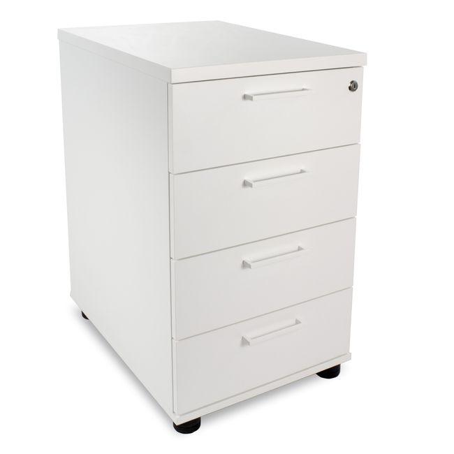 NOVA Winkelkombination | Mit Standcontainer, Winkel links, 1800 x 1630 mm, Weiß