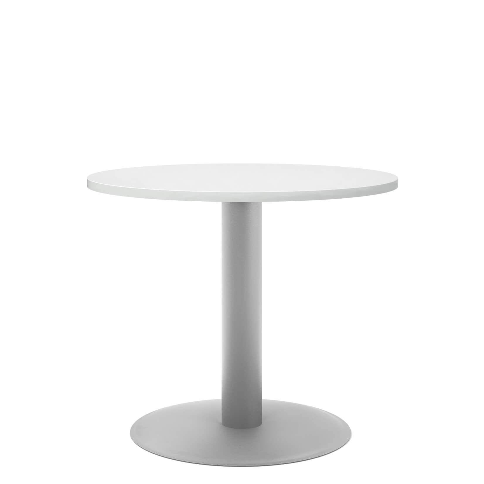 OPTIMA Tabella delle riunioni | Tround, telaio d'argento, Ø 800 mm, bianco - 2 Main Image