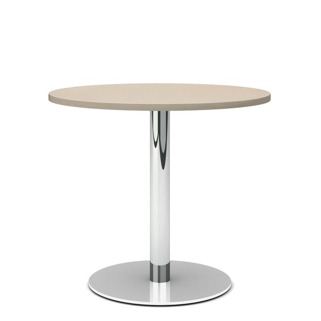OPTIMA Besprechungstisch | Rund, Gestell Chrom, Ø 800 mm, Ahorn