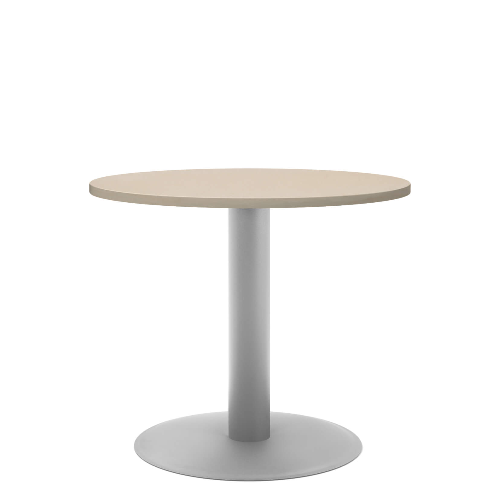 OPTIMA meeting table | Round, silver frame, Ø 800 mm, maple - 2 Main Image