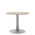 OPTIMA meeting table | Round, silver frame, Ø 800 mm, maple - 2 Thumbnail Image