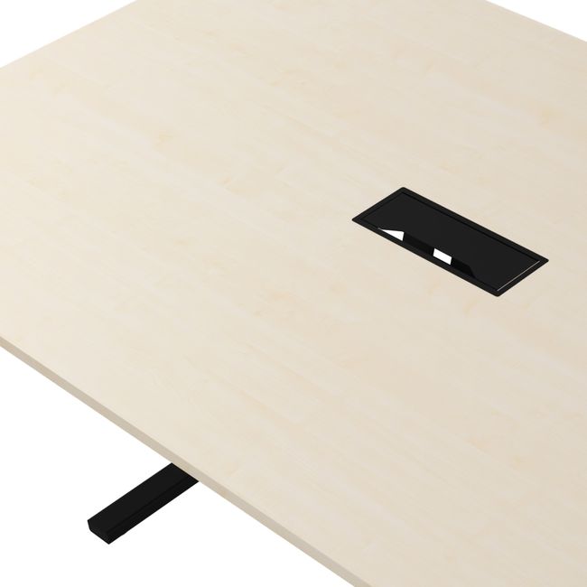 T-EASY Konferenztisch | 2000 x 1200 mm (8 - 10 Personen), elektrifiziert, Ahorn