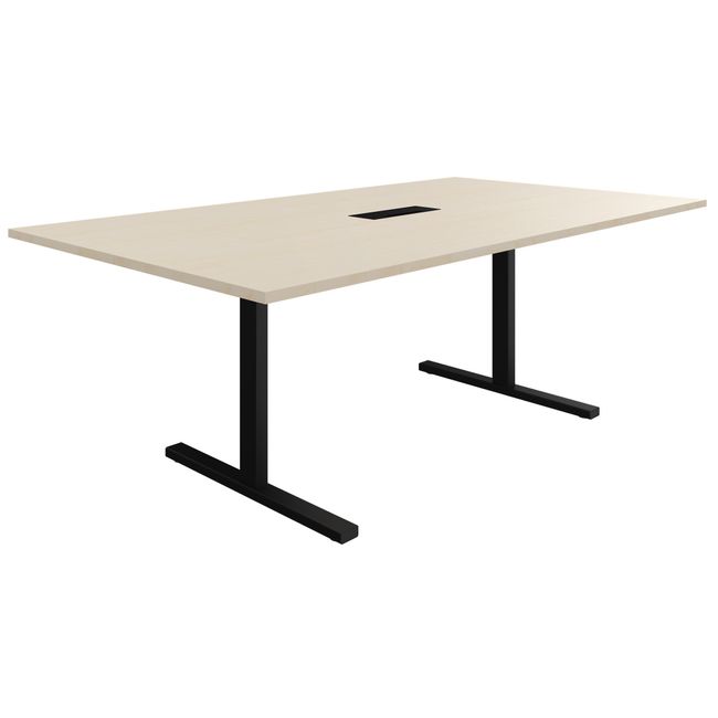 T-EASY Konferenztisch | 2000 x 1200 mm (8 - 10 Personen), elektrifiziert, Ahorn