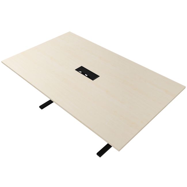 T-EASY Konferenztisch | 2000 x 1200 mm (8 - 10 Personen), elektrifiziert, Ahorn