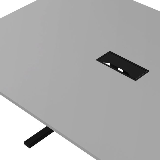 T-EASY Konferenztisch | 2000 x 1200 mm (8 - 10 Personen), elektrifiziert, Perlgrau