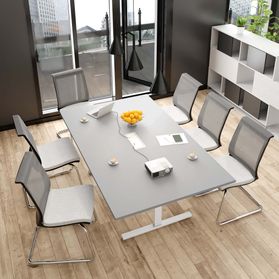 T-EASY Konferenztisch | 2000 x 1200 mm (8 - 10 Personen), elektrifiziert, Perlgrau