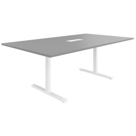 T-EASY Konferenztisch | 2000 x 1200 mm (8 - 10 Personen), elektrifiziert, Perlgrau