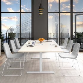 T-EASY Konferenztisch | 2400 x 1200 mm (10 - 12 Personen), elektrifiziert, Ahorn