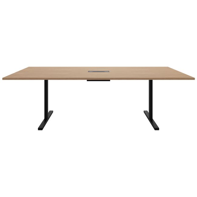 T-EASY Konferenztisch | 2400 x 1200 mm (10 - 12 Personen), elektrifiziert, Bernsteineiche